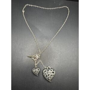 Annika Witt Bali Balinese Style Large Heart Silver Tone Necklace Live your Life